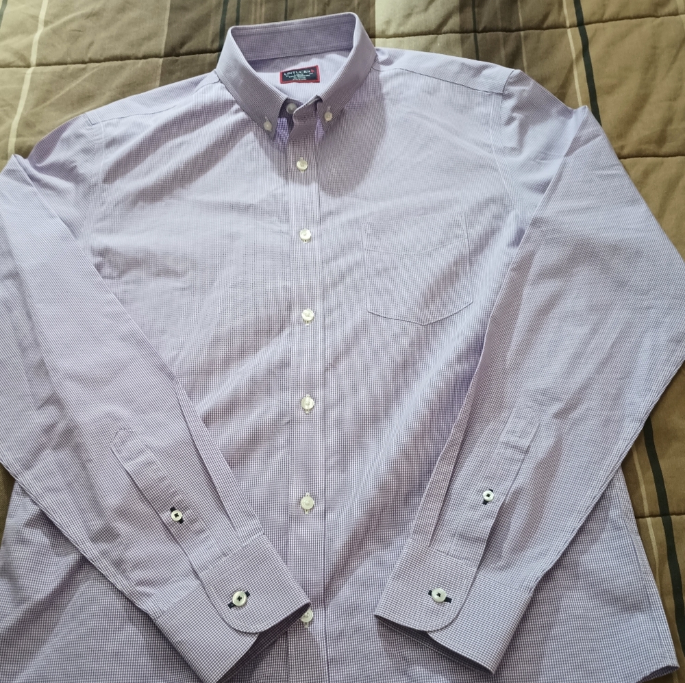 Men's UNTUCKit Purple Slim‎ Fit Dress Shirt L